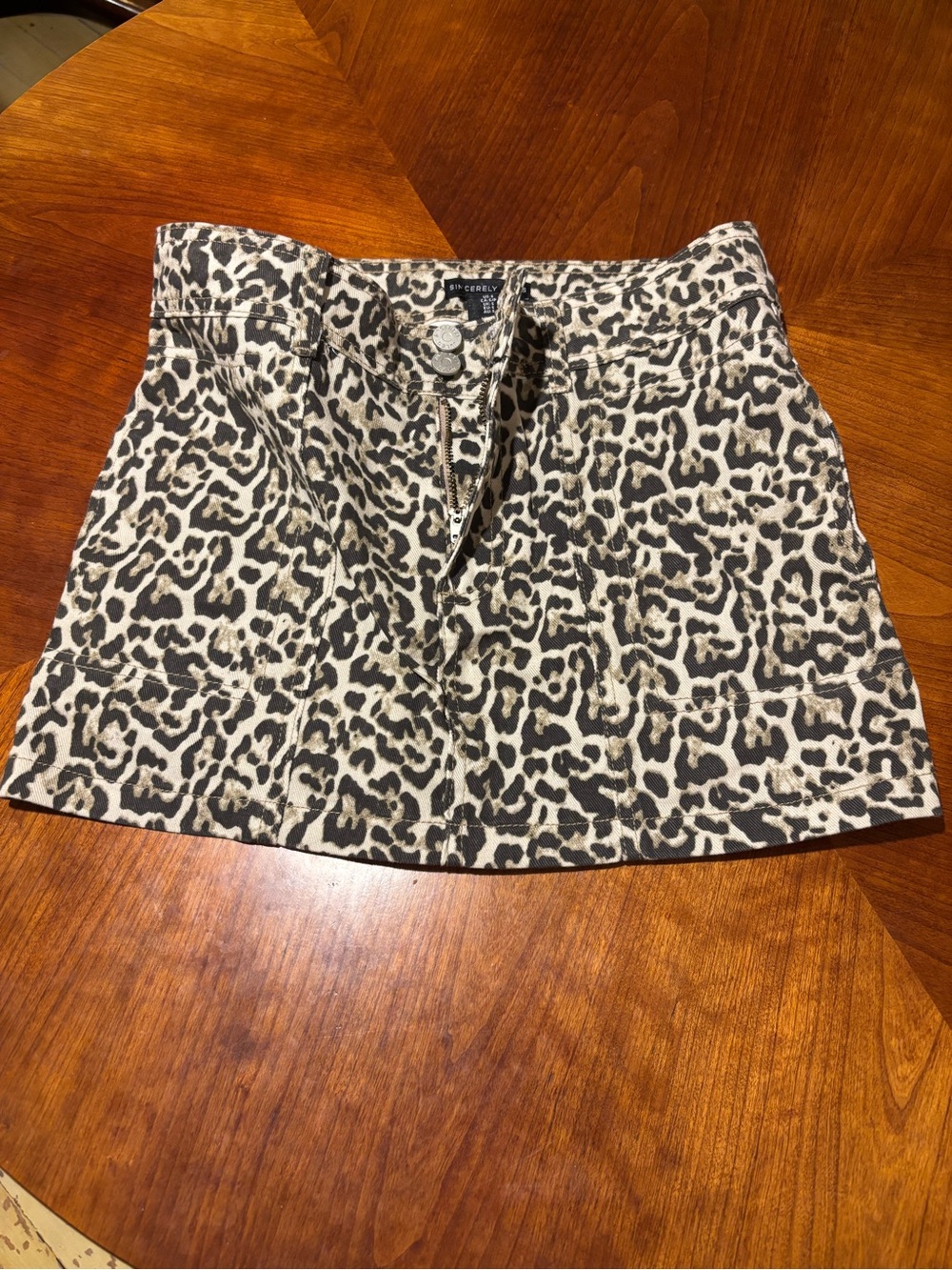 Sincerely Jules Animal Print Mini Skirt in Black and Cream